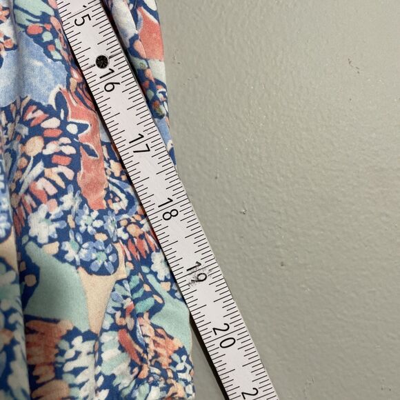 Crown & Ivy Women’s 3X Pink Blue Paisley Dress Vibrant Preppy - Picture 6 of 11